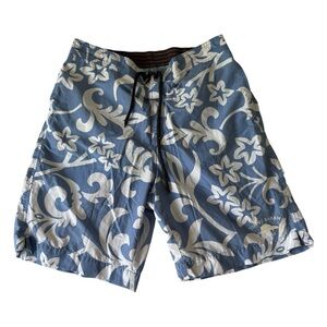 Tommy Bahama Blue & White Floral Swim Shorts / Board Shorts